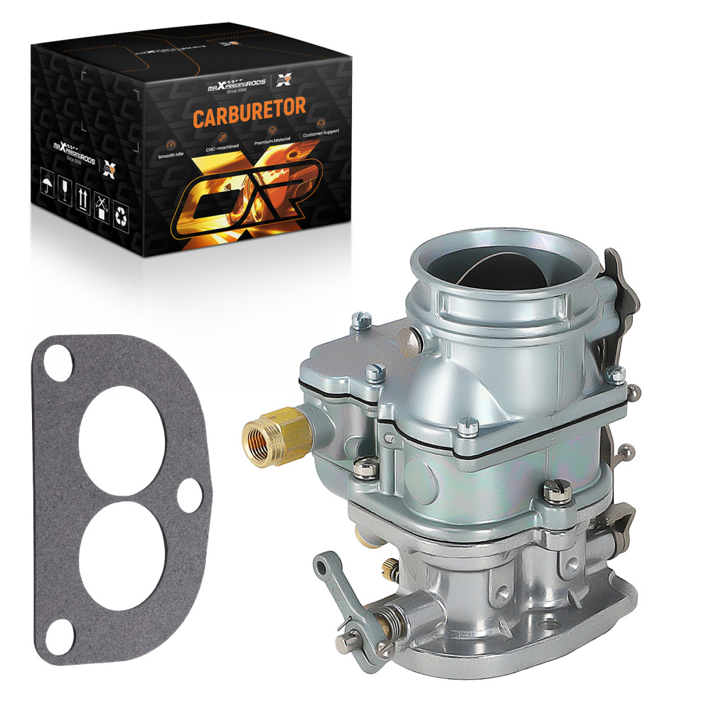 1 Set 3-Bolt 2-Barrel Carburetors Plain Finish with Gasket compatible for V8