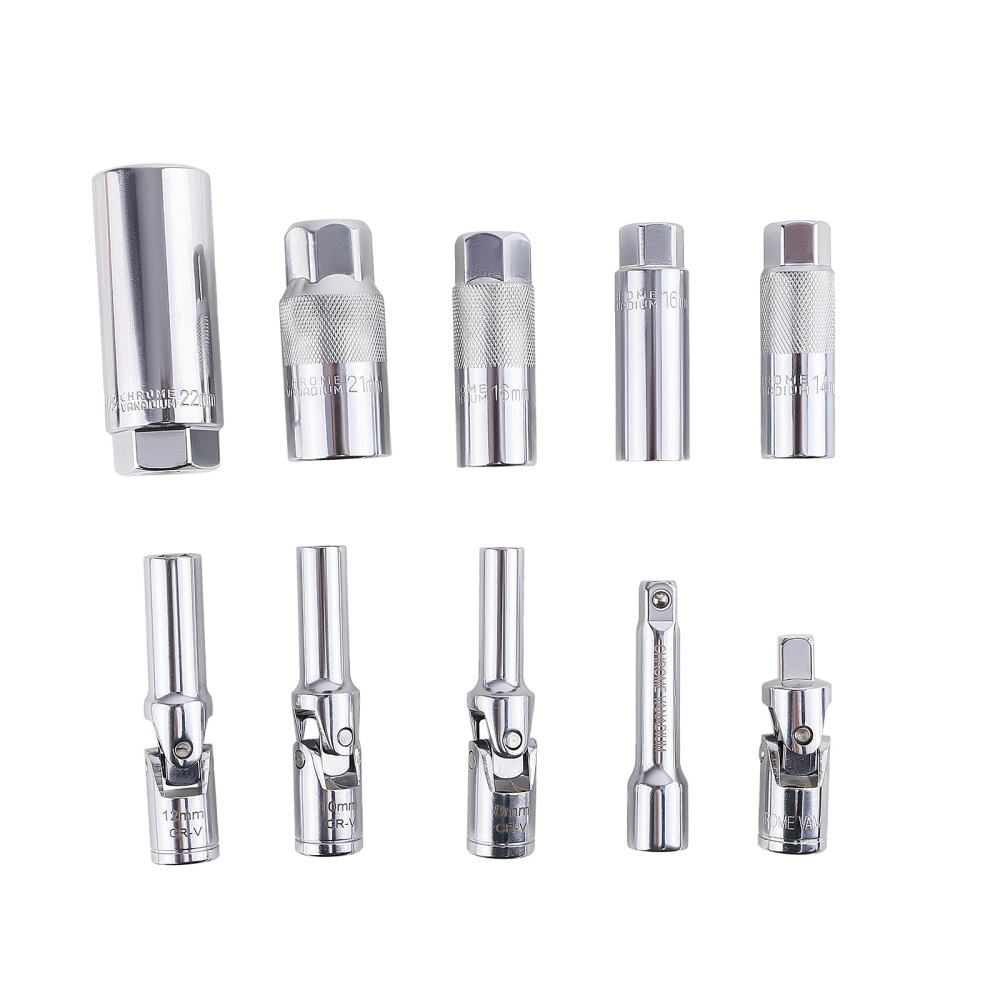 3/8 Drive Spark Plug Socket Set 14 16 21mm Glow Plug 8 10 12mm Oxygen Sensor