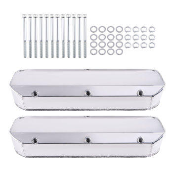 Tall Valve Covers compatible for Ford 289 302 351W SBF V8 Polished Aluminum w/ Long Bolts