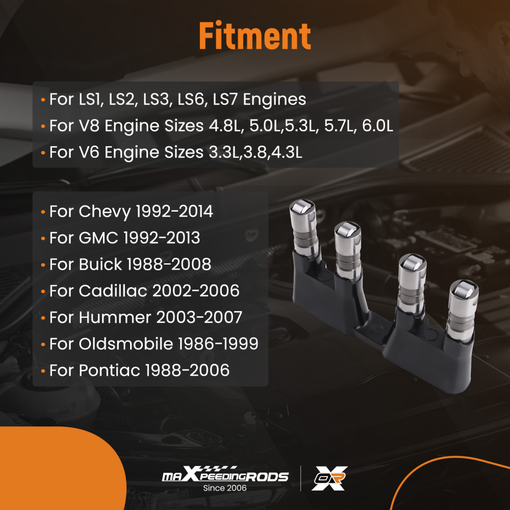 Engine Roller Lifters Kit compatible for GM Chevy 1992-2014 4.8L-6.0L Replace HL124