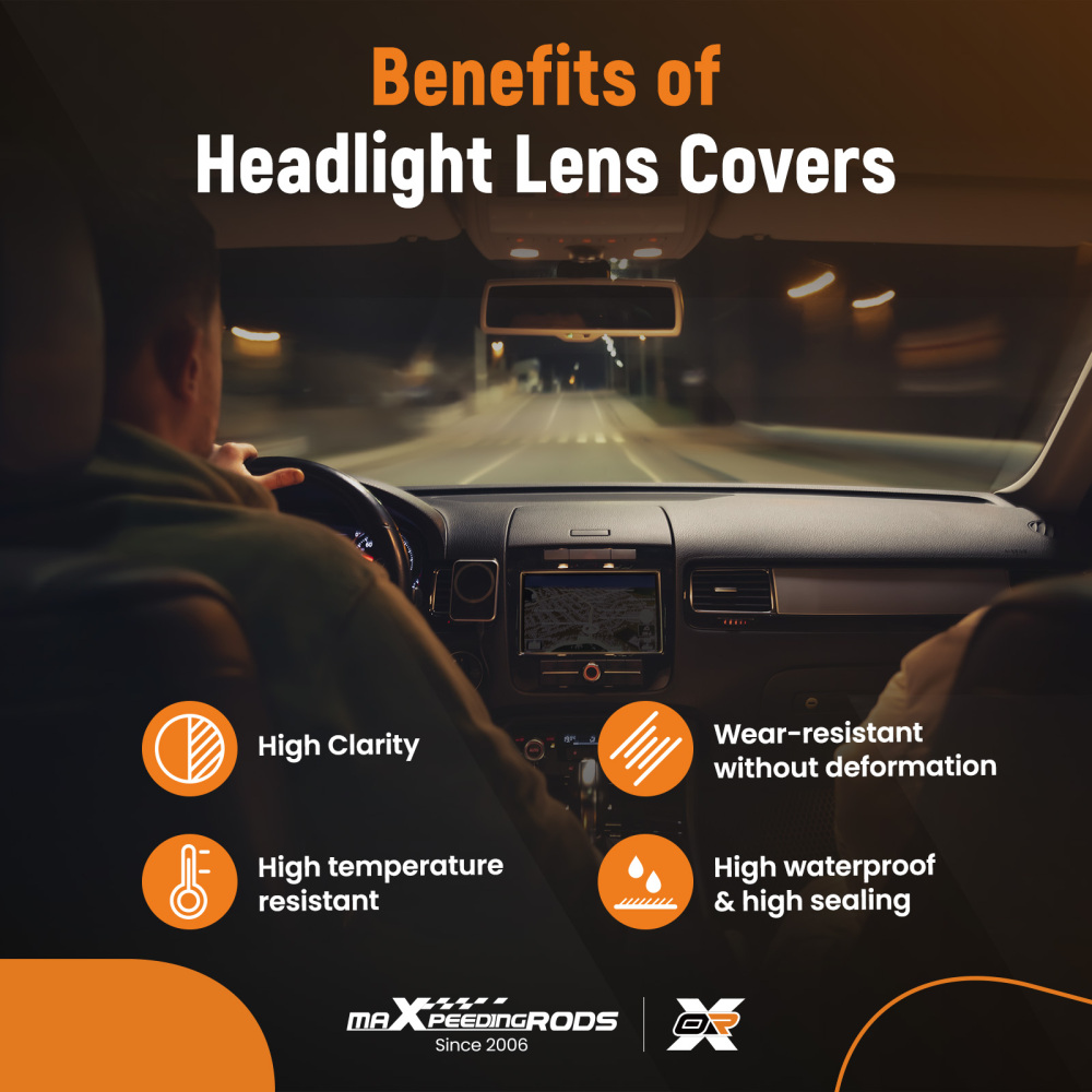 A Pair Headlight Lens Cover compatible for Mercedes-Benz R171 SLK 2005-2011 Polycarbonate