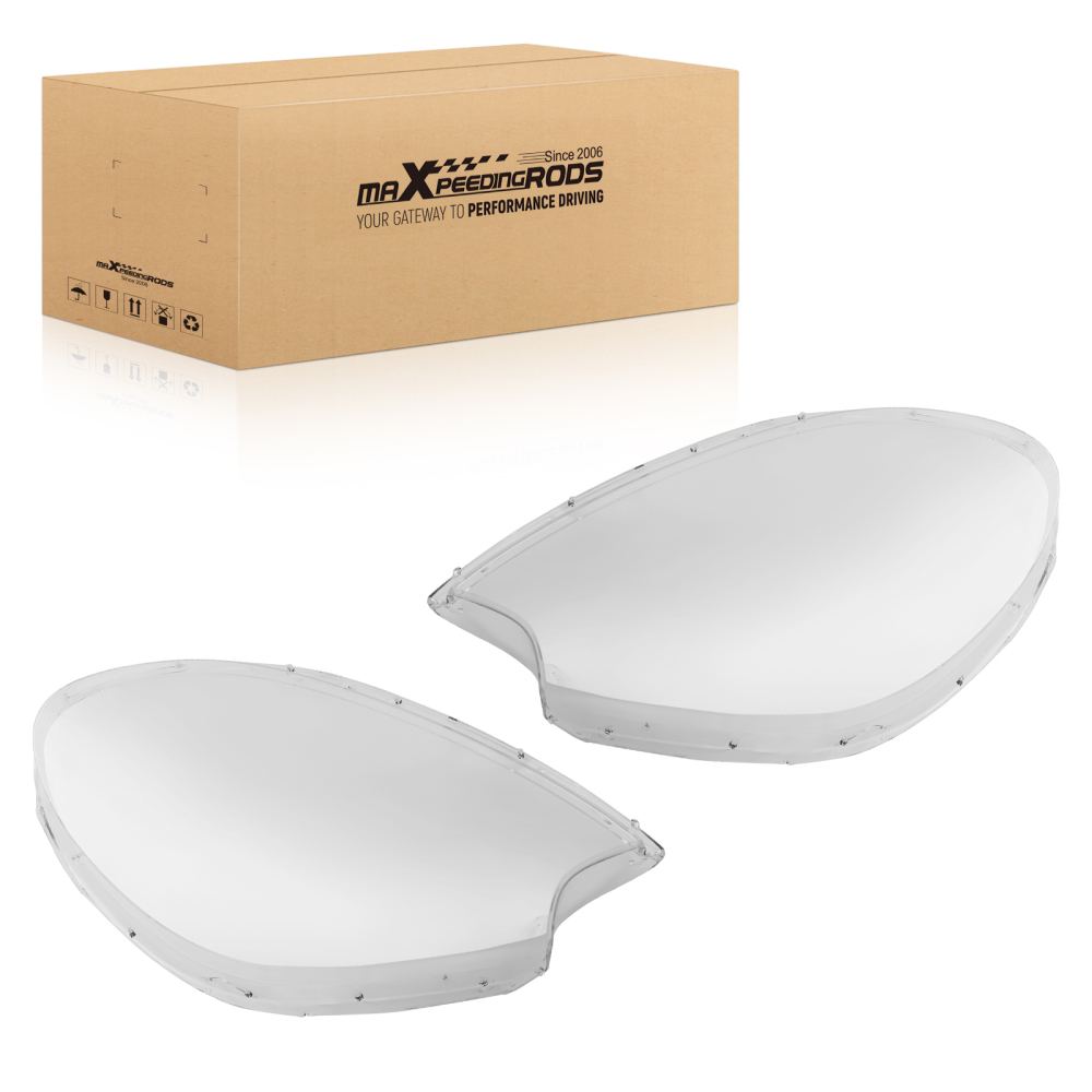 A Pair Headlight Lens Cover Clear compatible for Porsche Macan 2015-2018 Polycarbonate