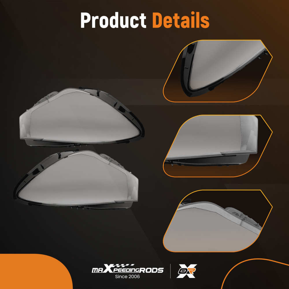 A Pair Headlight Lens Cover Clear compatible for Mercedes Benz CLA Class W117 2016-2019