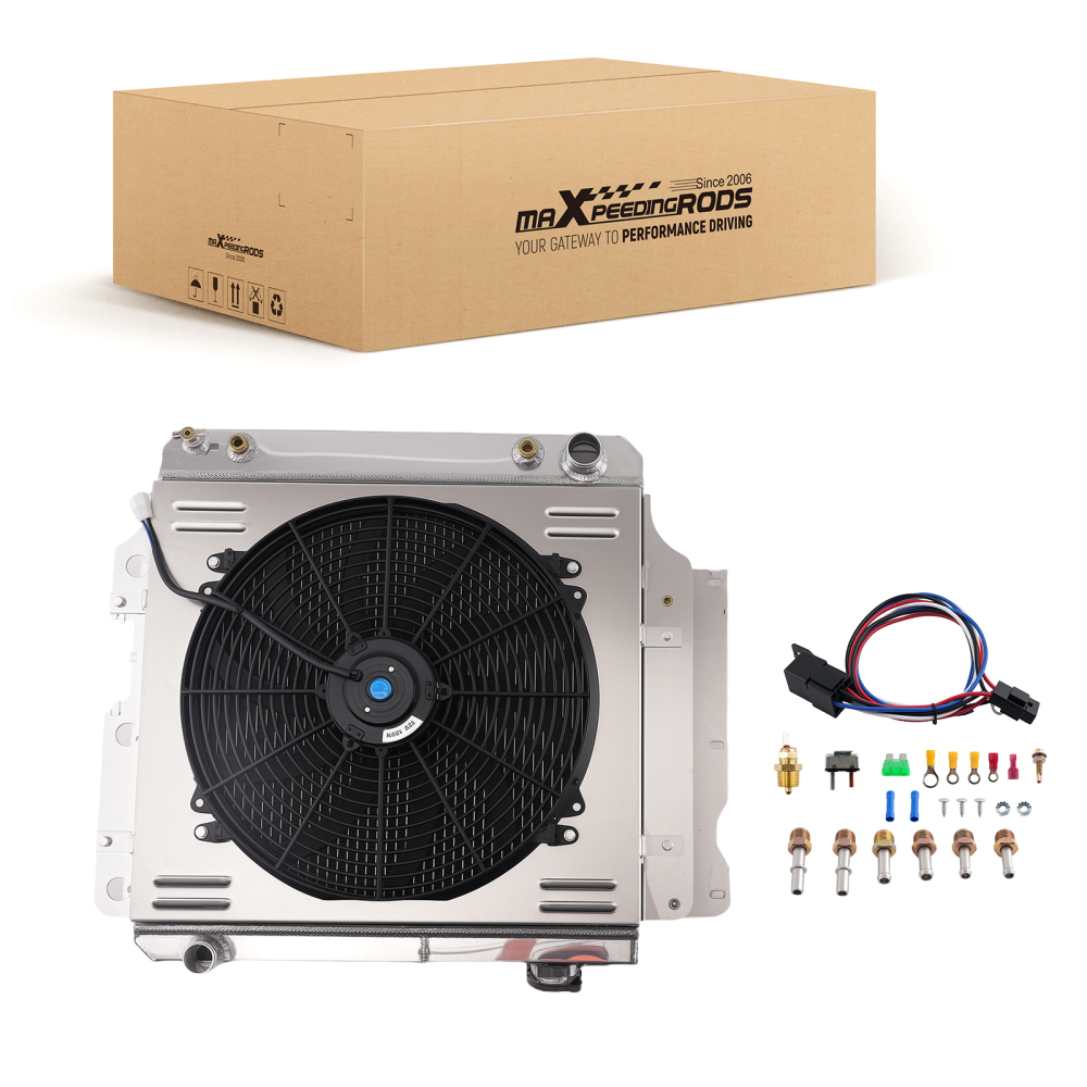 Aluminum 3 Row Radiator Fan compatible for Jeep Wrangler SE Sport X 1997-2006 CC2101 AT