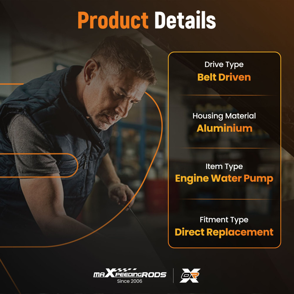 Coolant Water Pump compatible for Ford F-150 V6 3.5L 3.7L 2011-2017 125-3285 Belt Driven