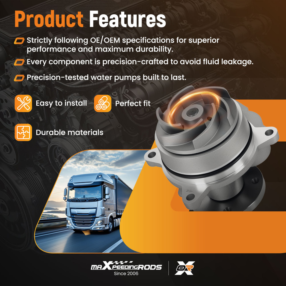 Engine Cooling Water Pump compatible for Ford Transit V363 2016-2019 2254223 Aluminum