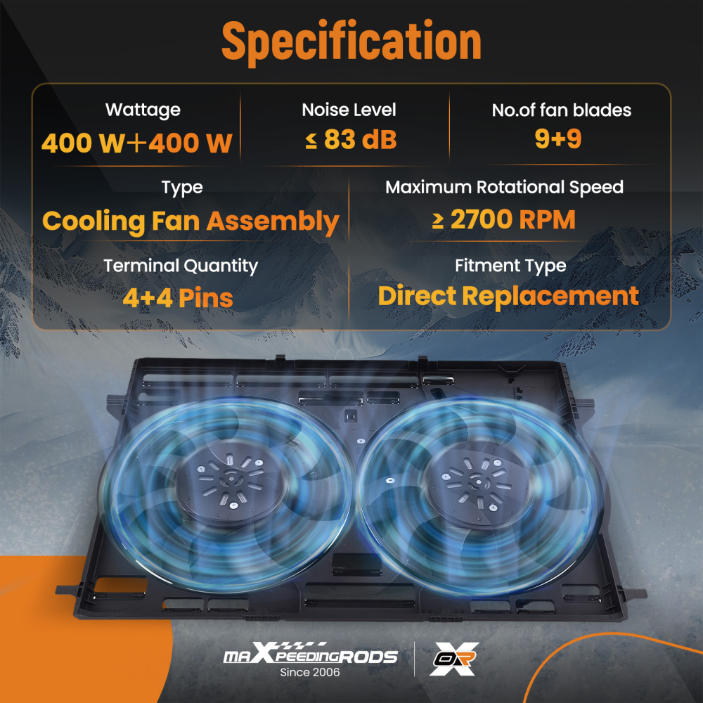 Cooling Fan compatible for Porsche Cayenne 2018-2023 PAB959455C PAB95945550 PAB95945530