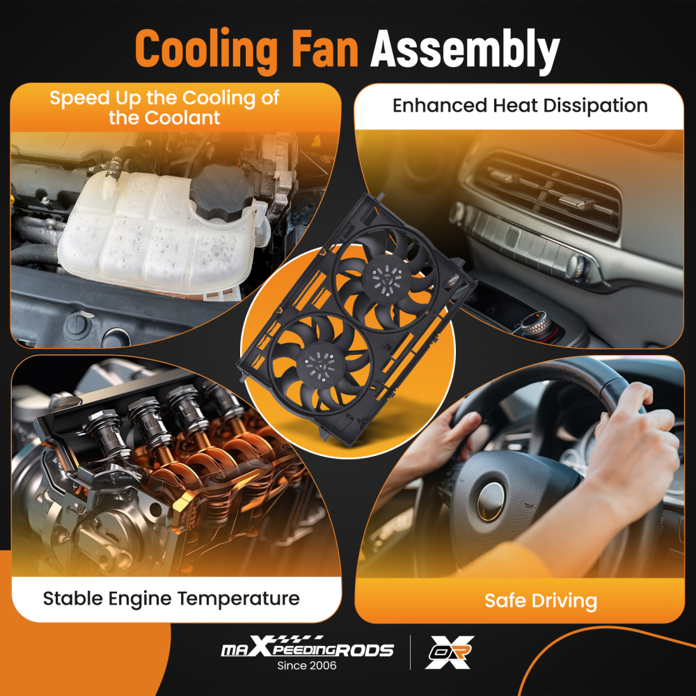 Cooling Fan compatible for Porsche Cayenne 2018-2023 PAB959455C PAB95945550 PAB95945530