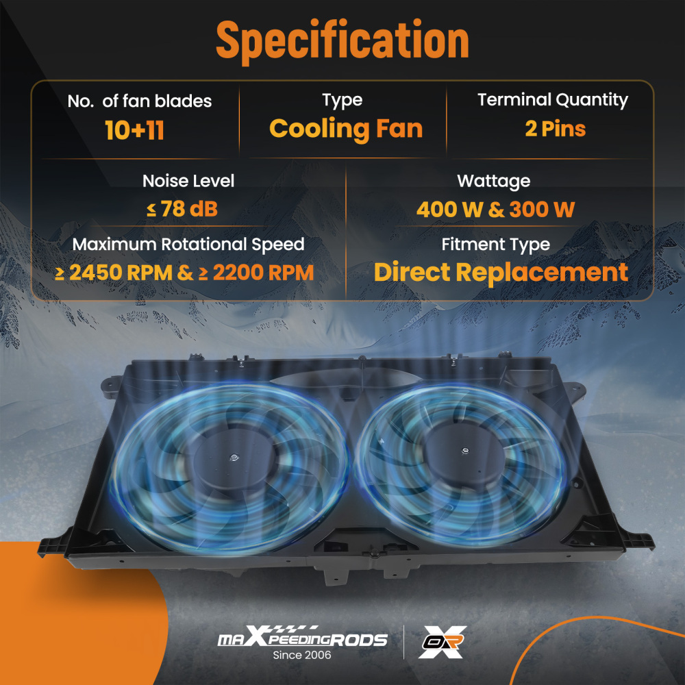 Radiator Cooling Fan compatible for Ford Expedition/F-150/Lobo 621542 FL3Z8C607A FL3Z8C607C