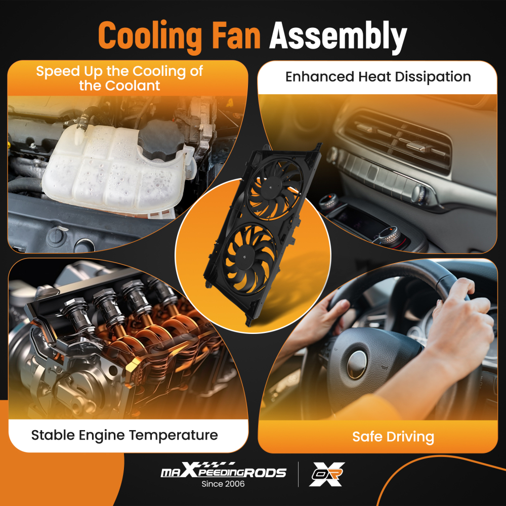 Radiator Cooling Fan compatible for Ford Expedition/F-150/Lobo 621542 FL3Z8C607A FL3Z8C607C