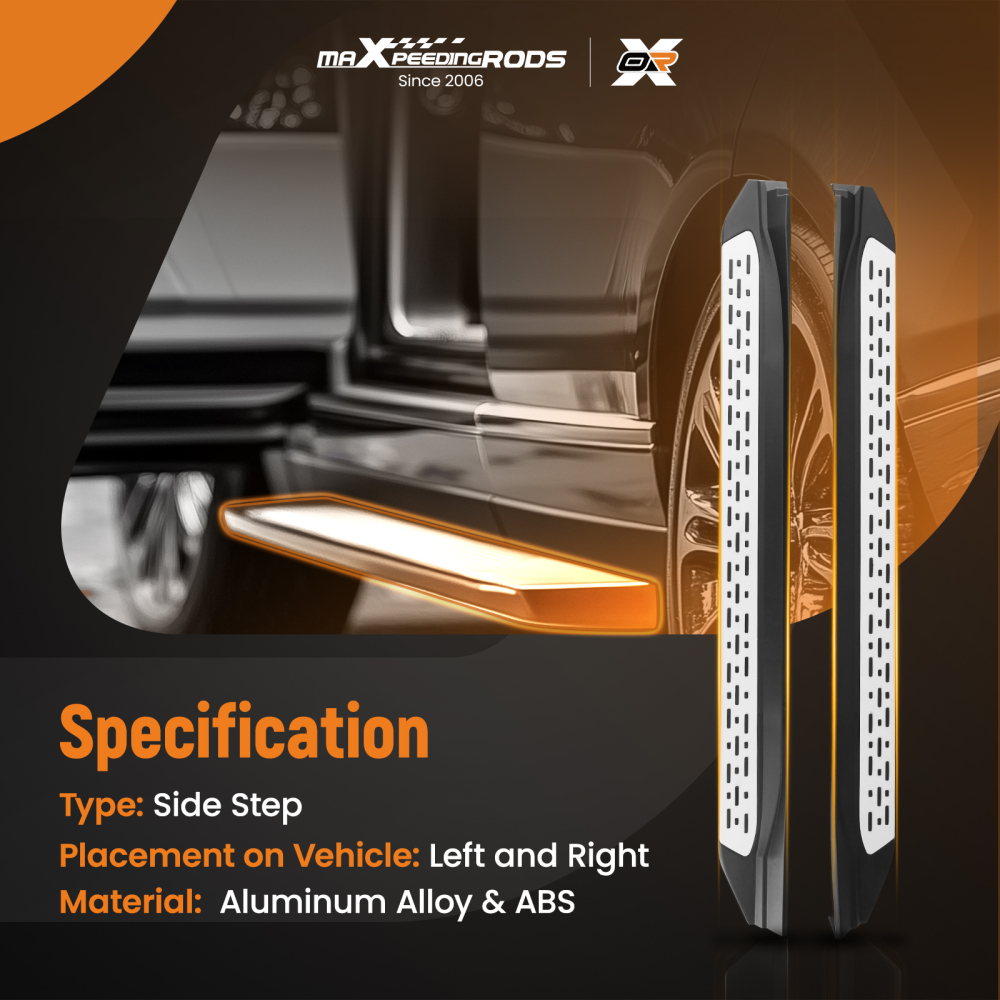 Anti-Slip Side Step Running Board compatible for Toyota Highlander 2014-2019Left Right