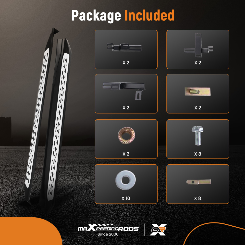 Anti-Slip Side Step Running Board compatible for Toyota Highlander 2014-2019Left Right