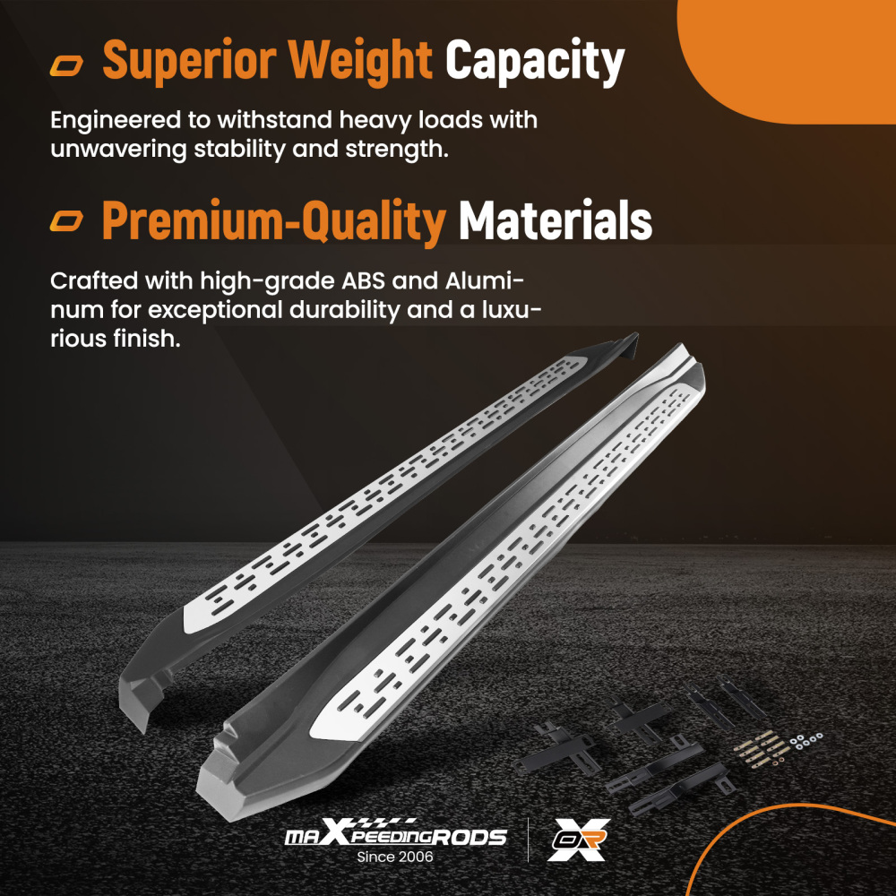 Anti-Slip Side Step Running Board compatible for Toyota Highlander 2014-2019Left Right