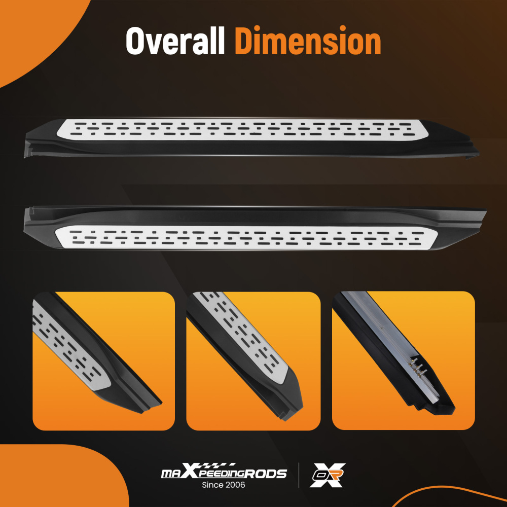 Anti-Slip Side Step Running Board compatible for Toyota Highlander 2014-2019Left Right