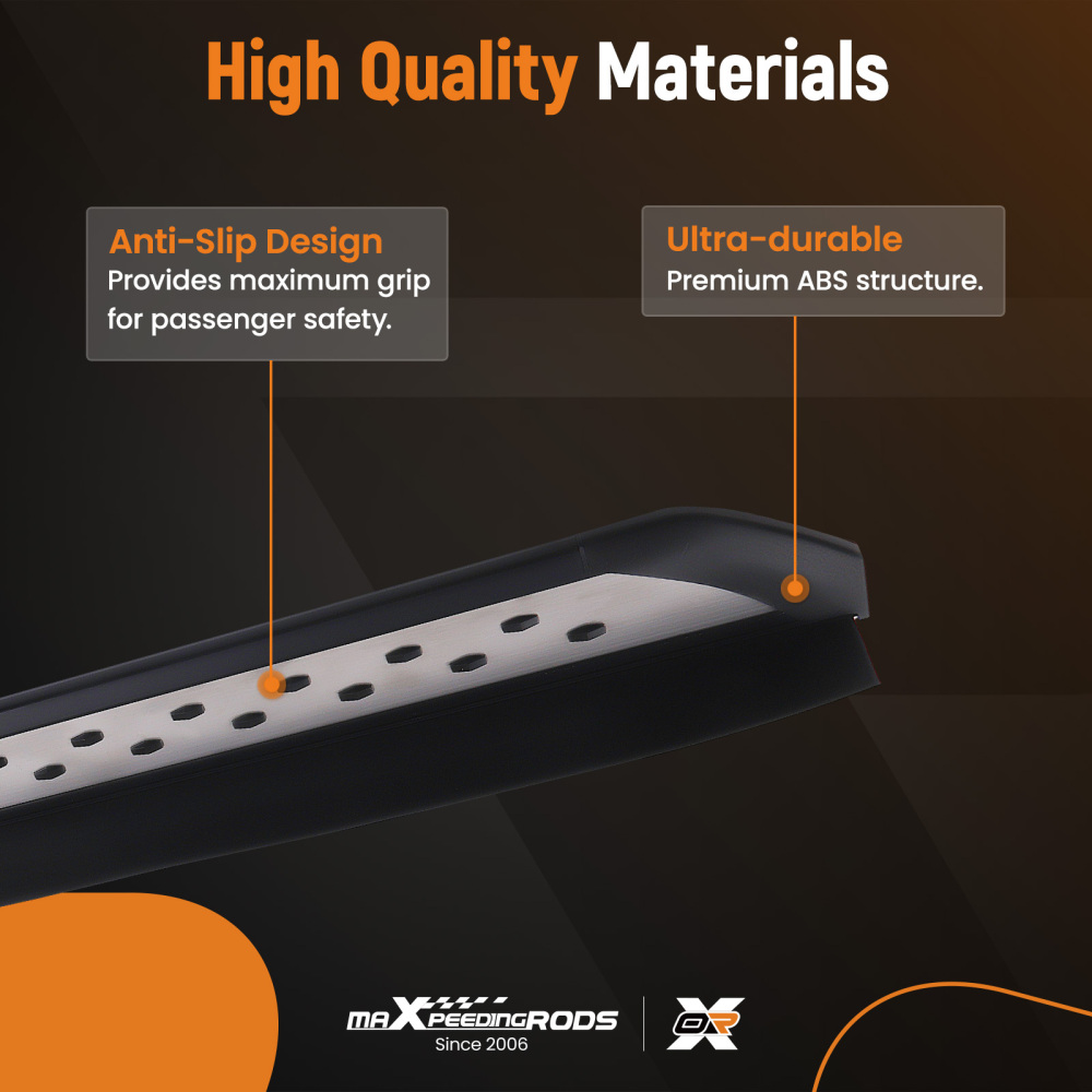 Anti-Slip Running Board Side Steps compatible for Toyota Highlander 2020-2023 Black