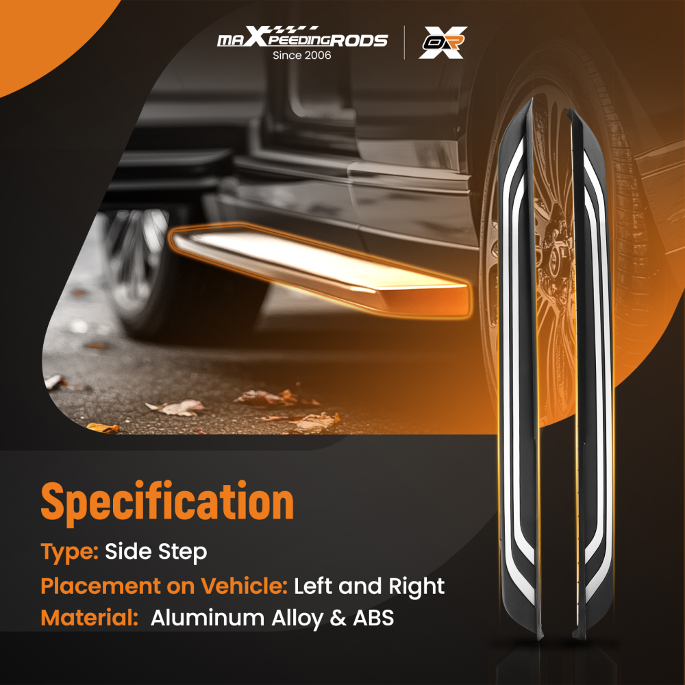 5 Wide Running Board Side Step compatible for Toyota RAV4 19-24 300lbs Capacity Black