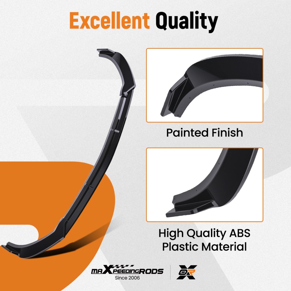 Front Aero Lip Kit compatible for Mercedes W177 V177 A-Class 2018+ Black Painted