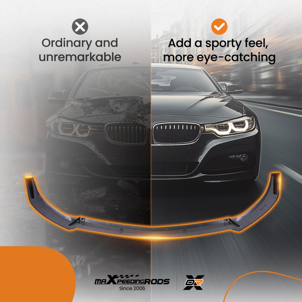 Front Aero Lip Kit compatible for Mercedes W177 V177 A-Class 2018+ Black Painted