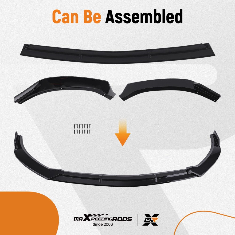 Front Aero Lip Kit compatible for Mercedes W177 V177 A-Class 2018+ Black Painted