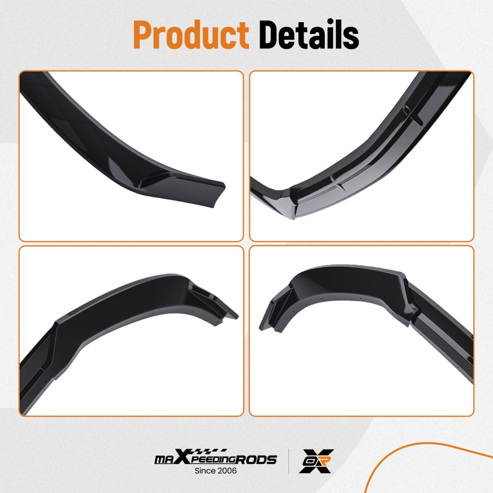 Front Aero Lip Kit compatible for Mercedes W177 V177 A-Class 2018+ Black Painted