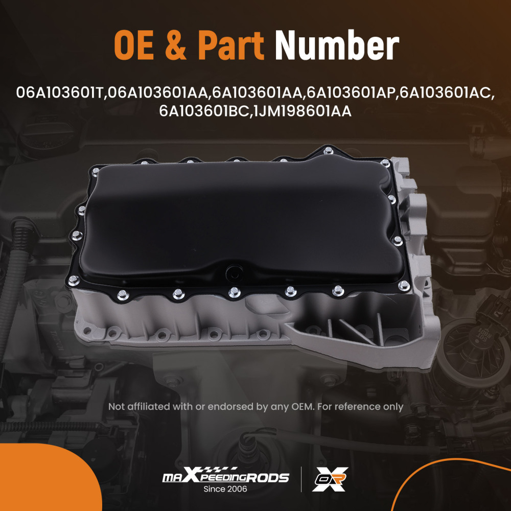 Aluminum Oil Pan compatible for VW Golf Jetta New Beetle 2002-2010 6A103601AC Engine Parts