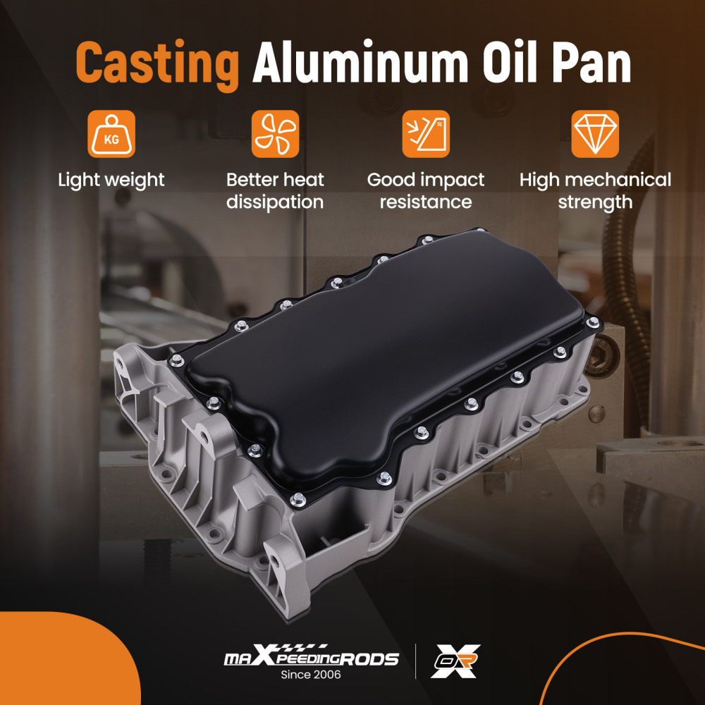 Aluminum Oil Pan compatible for VW Golf Jetta New Beetle 2002-2010 6A103601AC Engine Parts