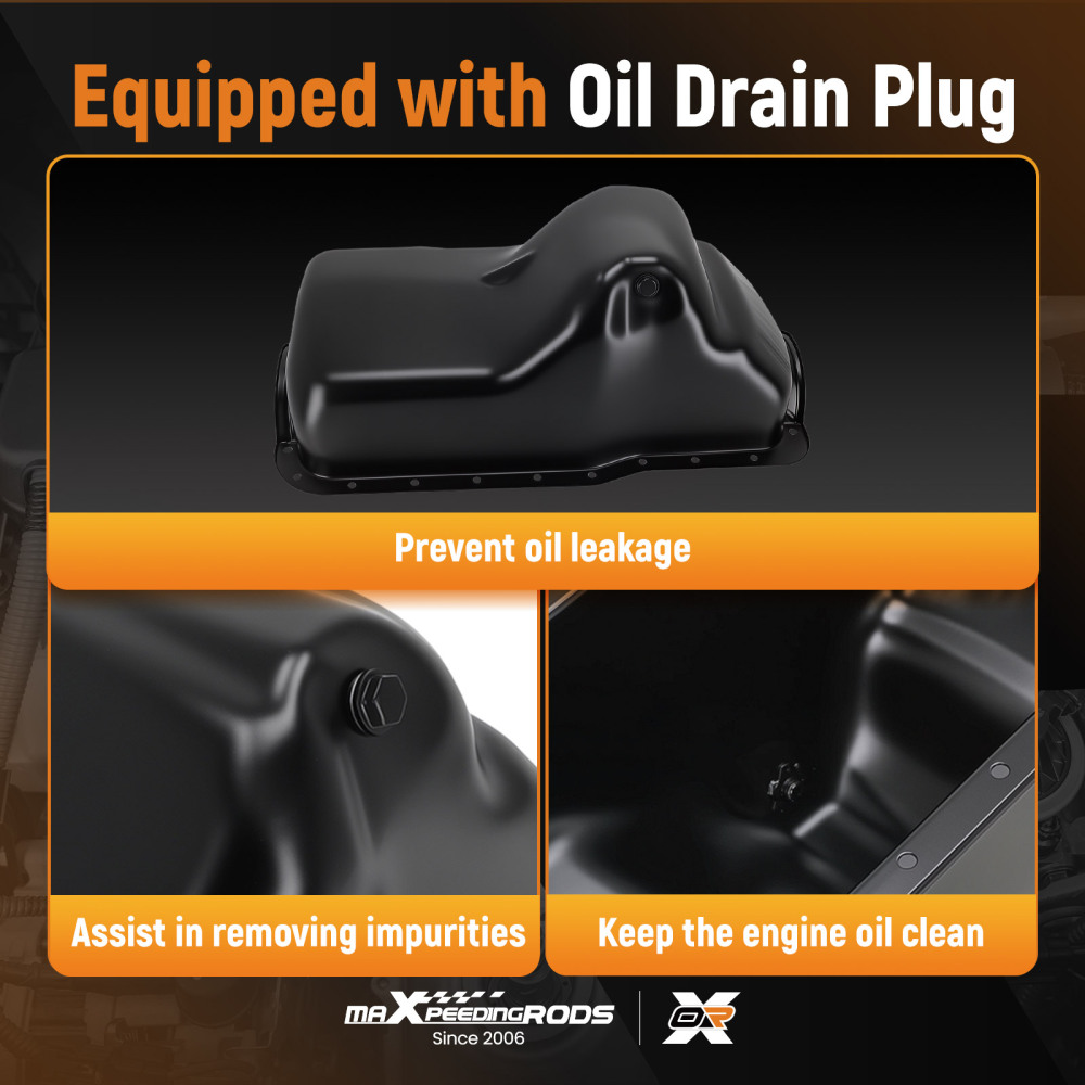 Engine Oil Pan Assembly compatible for Ford F-150 Bronco 5.0L V8 1980-1996 F1TZ6675A