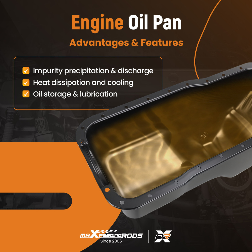 Engine Oil Pan Assembly compatible for Ford F-150 Bronco 5.0L V8 1980-1996 F1TZ6675A