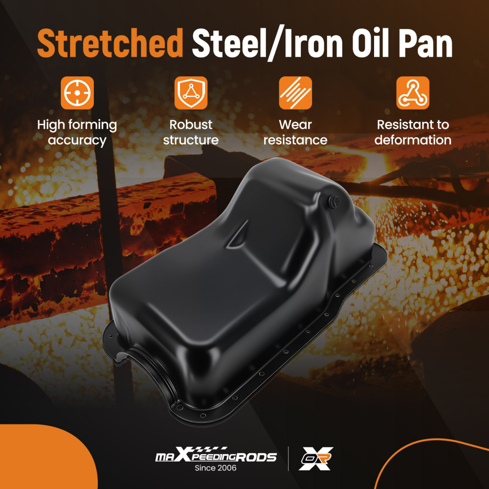 Engine Oil Pan Assembly compatible for Ford F-150 Bronco 5.0L V8 1980-1996 F1TZ6675A