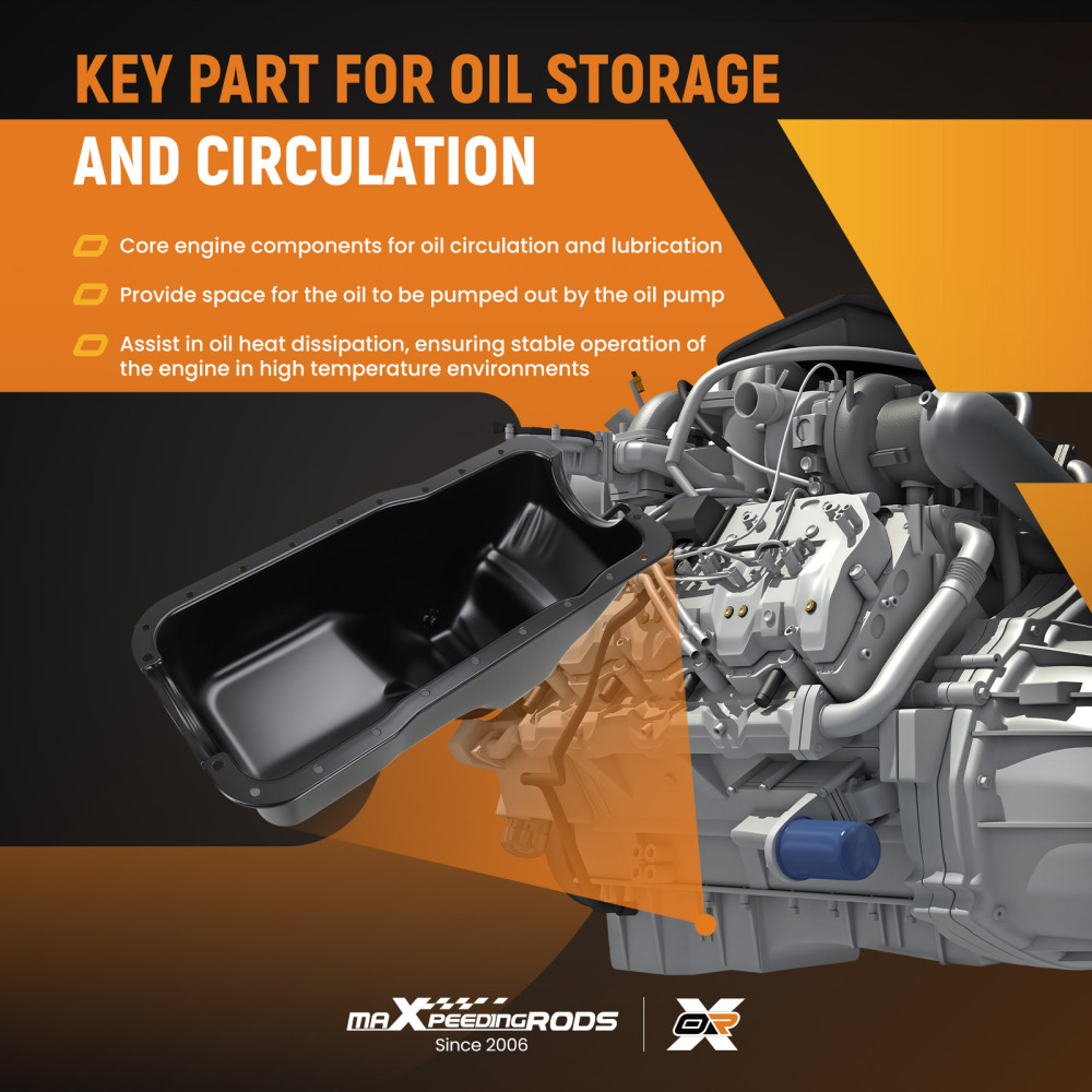 Engine Oil Pan Assembly compatible for Ford F-150 Bronco 5.0L V8 1980-1996 F1TZ6675A