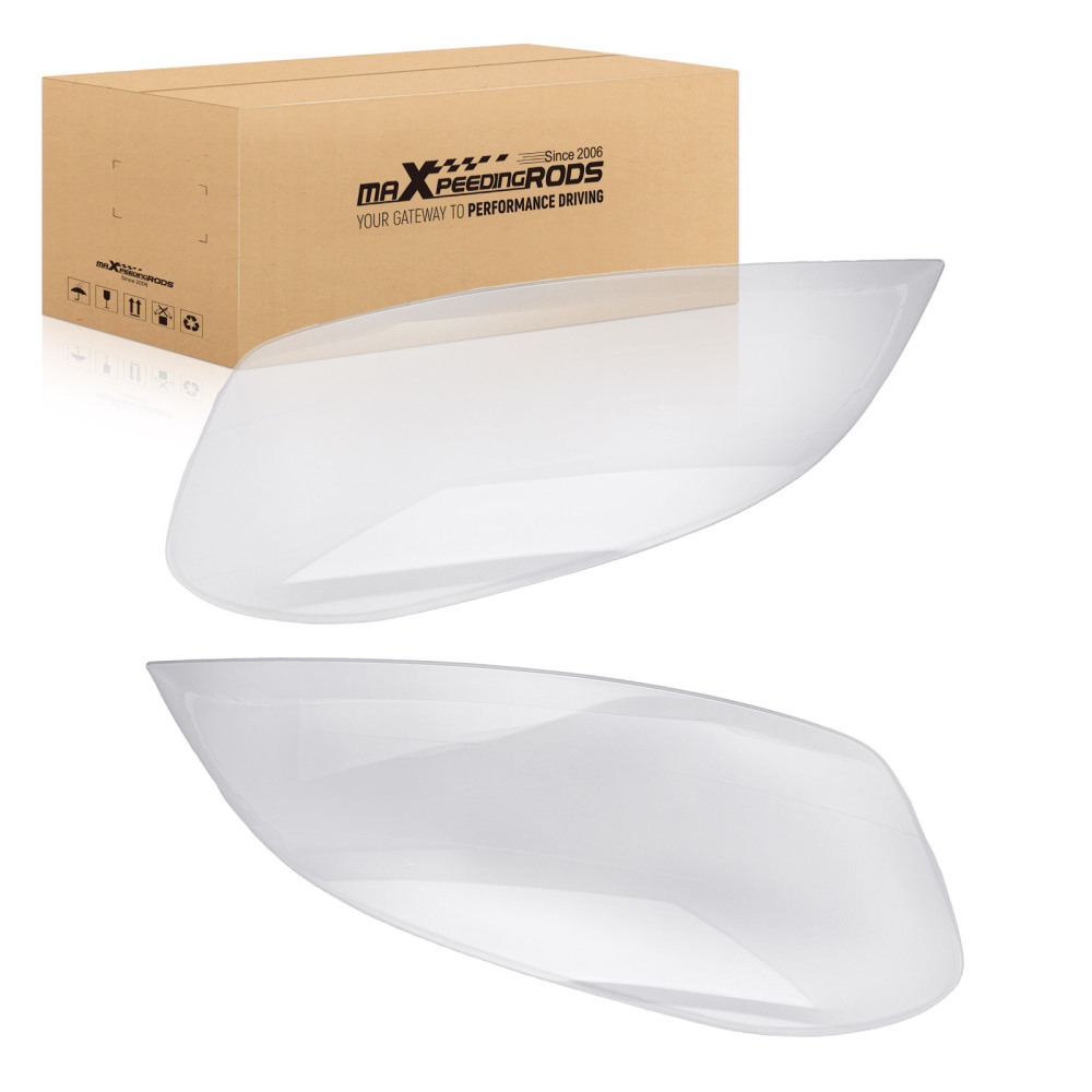 2x Front Headlight Lens Cover Set compatible for Volvo XC60 2009-2013 Clear Polycarbonate