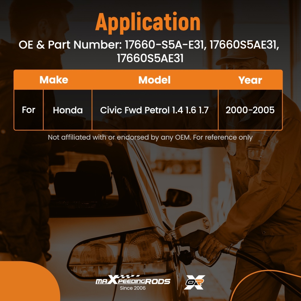 Filler Neck Assembly compatible for Honda Civic Petrol 1.4-1.7L 2000-2005 17660S5AE31 compatible for FWD