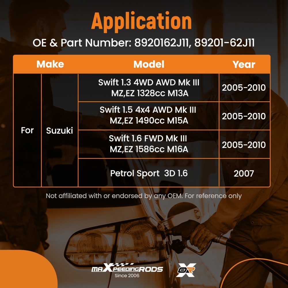 Tubo di riempimento del serbatoio del carburante compatibile per Suzuki Swift MK3 2005-2011