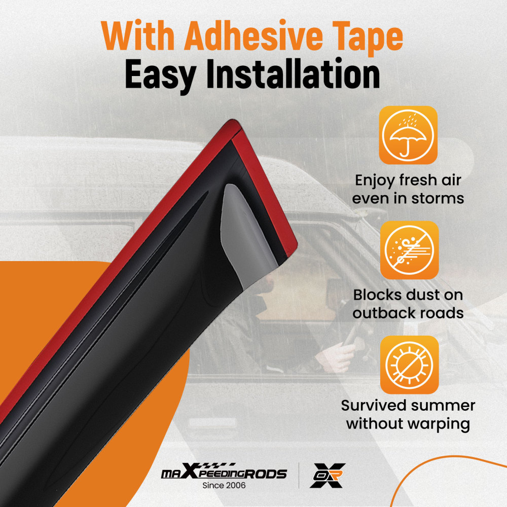 Wind Deflectors Guard Kit compatible for BMW X5 E53 1999-2006 Outside Mount Black Tinted