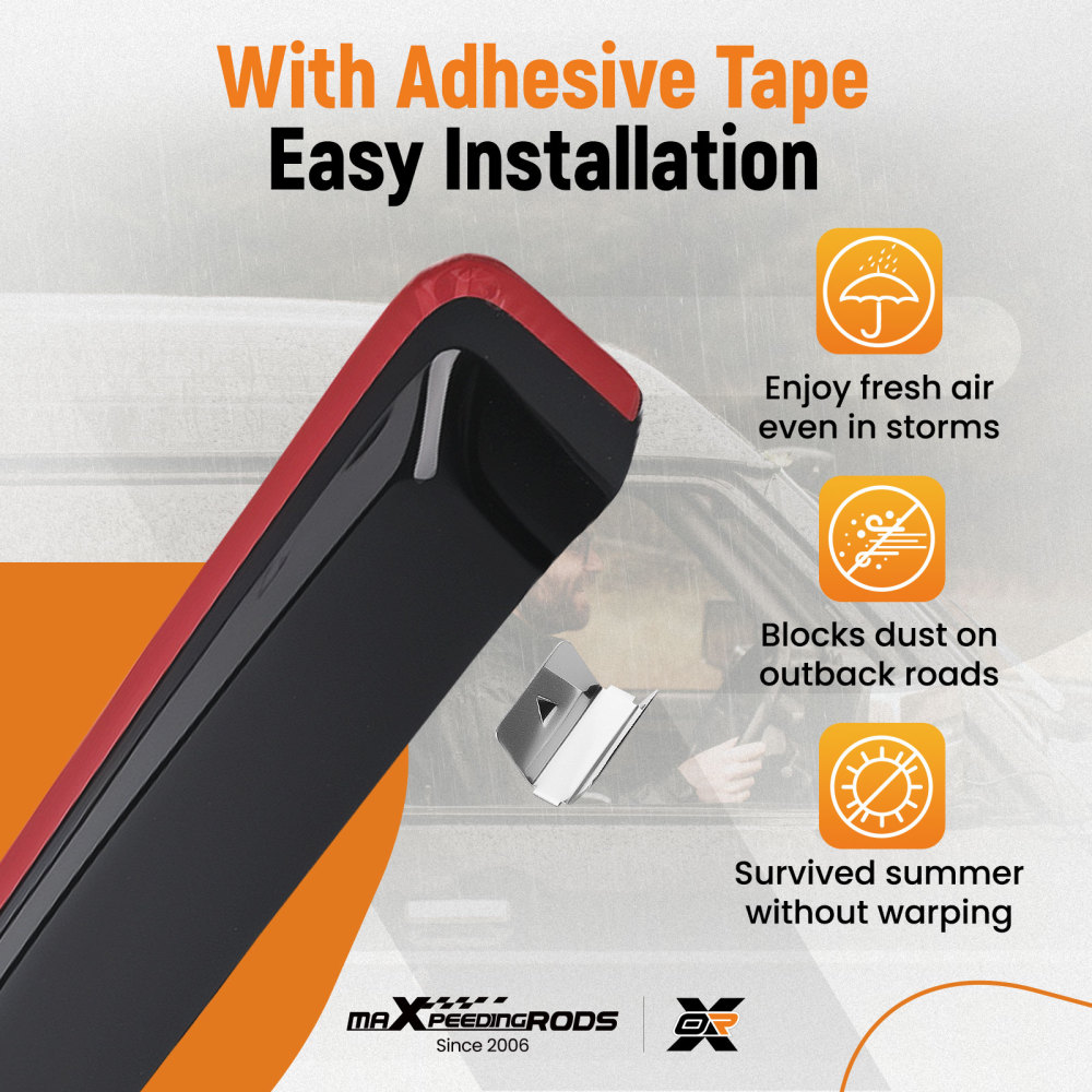 Wind Deflectors compatible for VW Caddy 2004-2020 Outside Mount Black Tinted 4pc Set