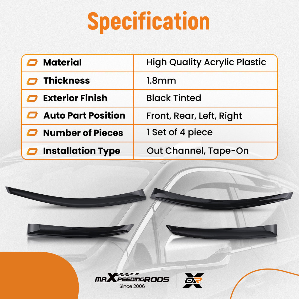 Wind Deflectorsfor compatible for Ford Focus MK2 2004-2011 Outside Mount Rain Guards 4pc