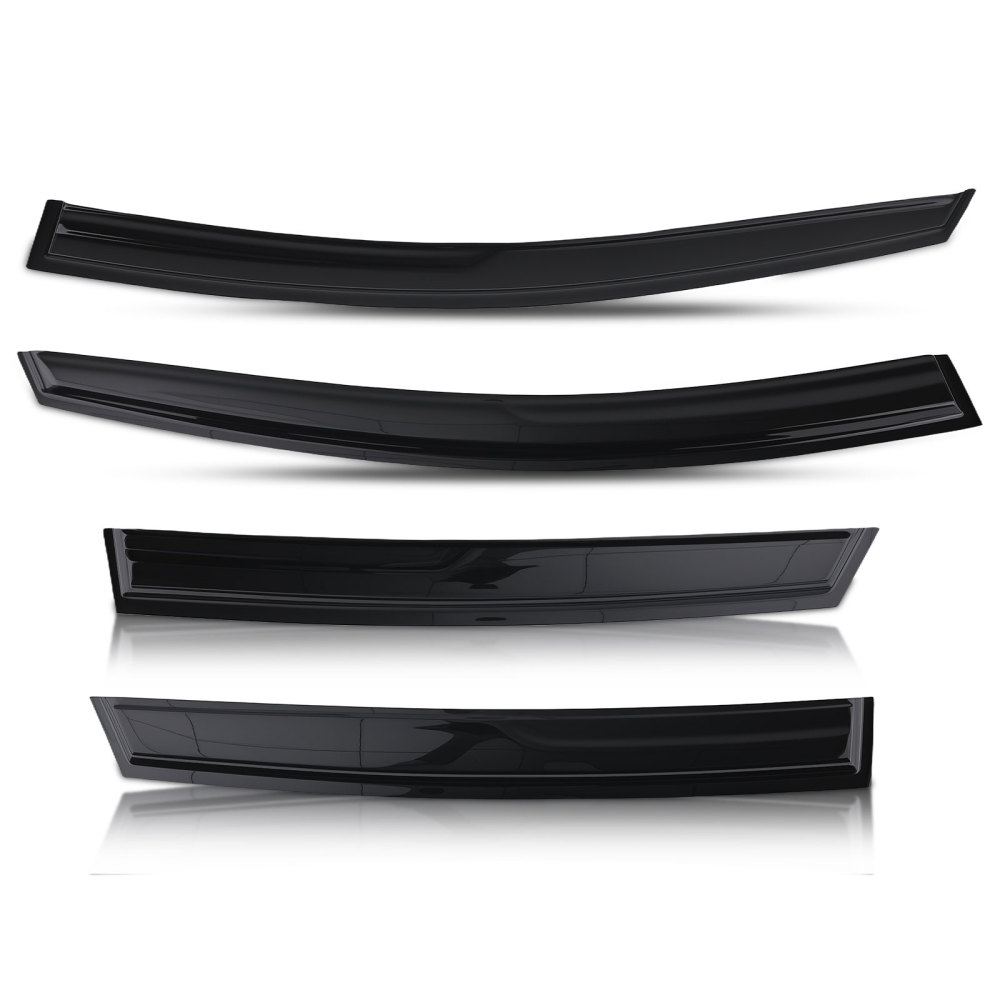 Door Rain Guard Deflector compatible for Ford Fiesta 2008-2017 Outside Mount Black Tinted