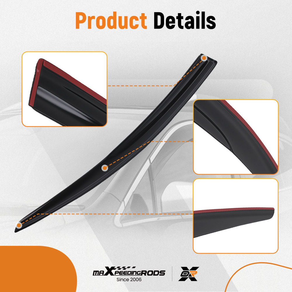 Acrylic Wind Deflectors compatible for Ford Mondeo 07-14 Outside Mount Side Window Visors