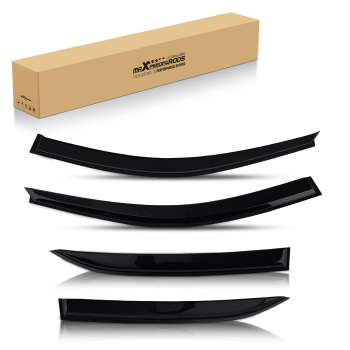 4PC Outside Mount Wind Deflectors compatible for Mercedes E-Class 2009-2016 Black Tinted