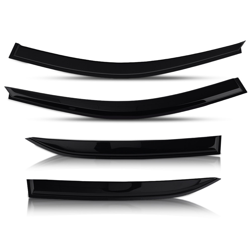 4PC Outside Mount Wind Deflectors compatible for Mercedes E-Class 2009-2016 Black Tinted