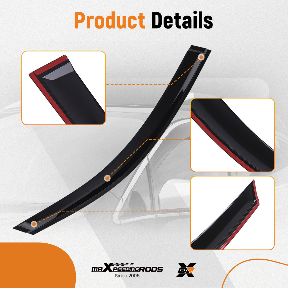 Door Rain Shield Guards compatible for Audi Q3 2011-2018 Outside Mount 4PC Tinted Set