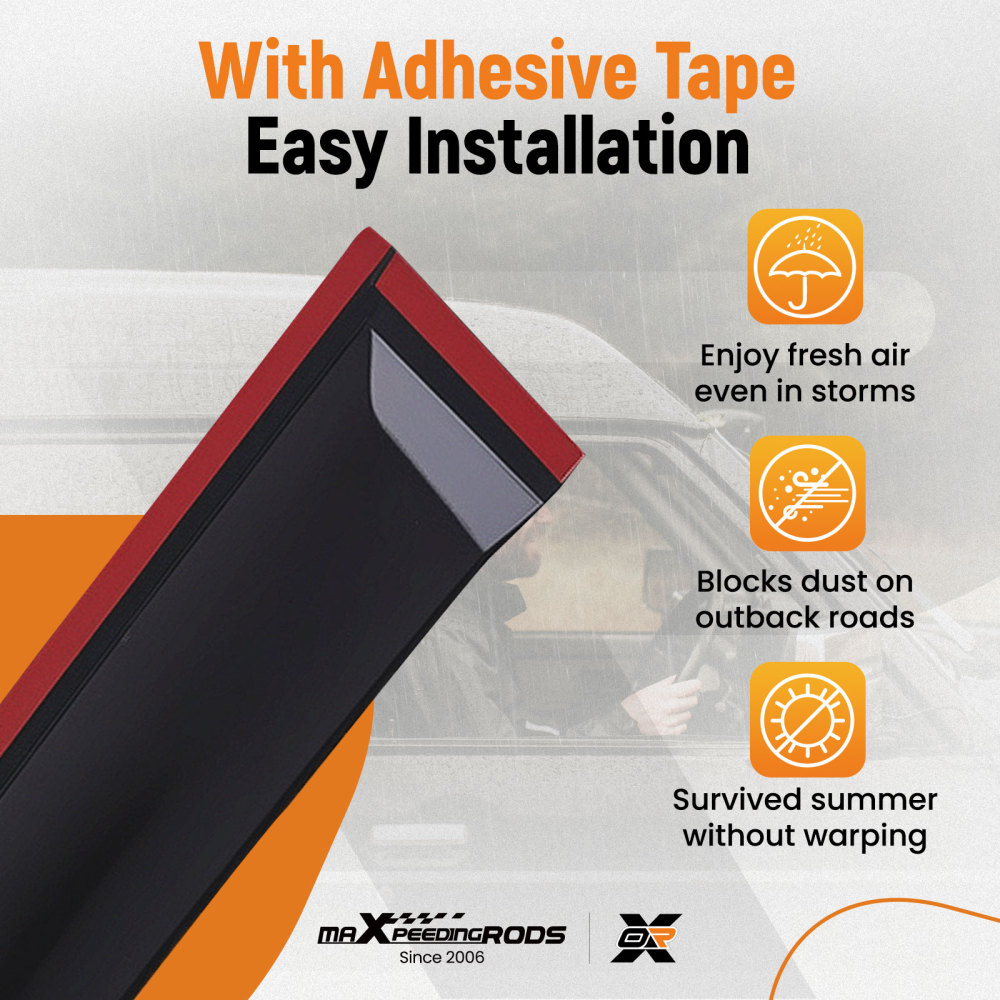 Door Rain Shield Guards compatible for Audi Q3 2011-2018 Outside Mount 4PC Tinted Set