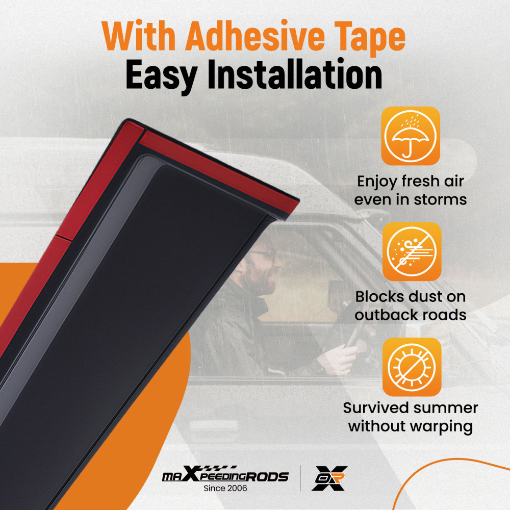 Door Guard Wind Deflectors compatible for Range Rover Sport 2005-2013 Black Tinted 4PCS