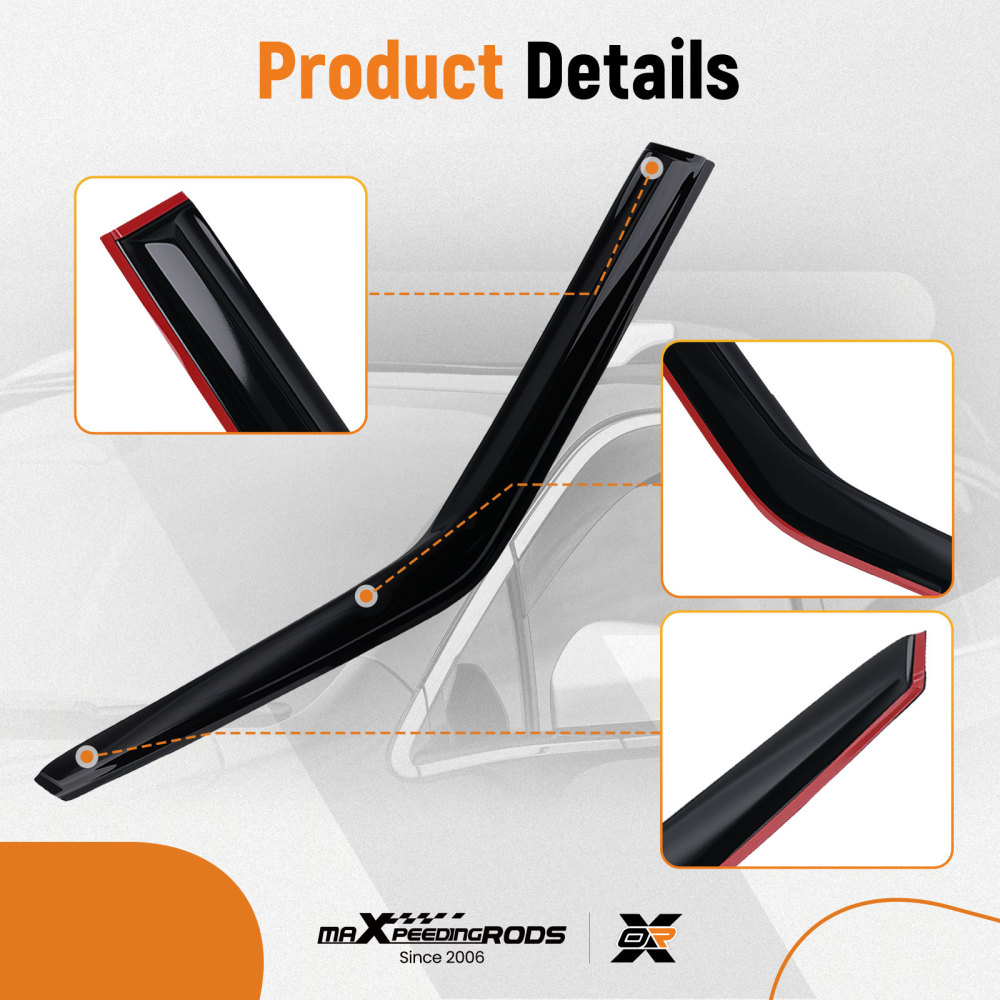 Door Wind Deflectors compatible for Skoda Fabia MK2 07-14 Outside Mount Black Tinted