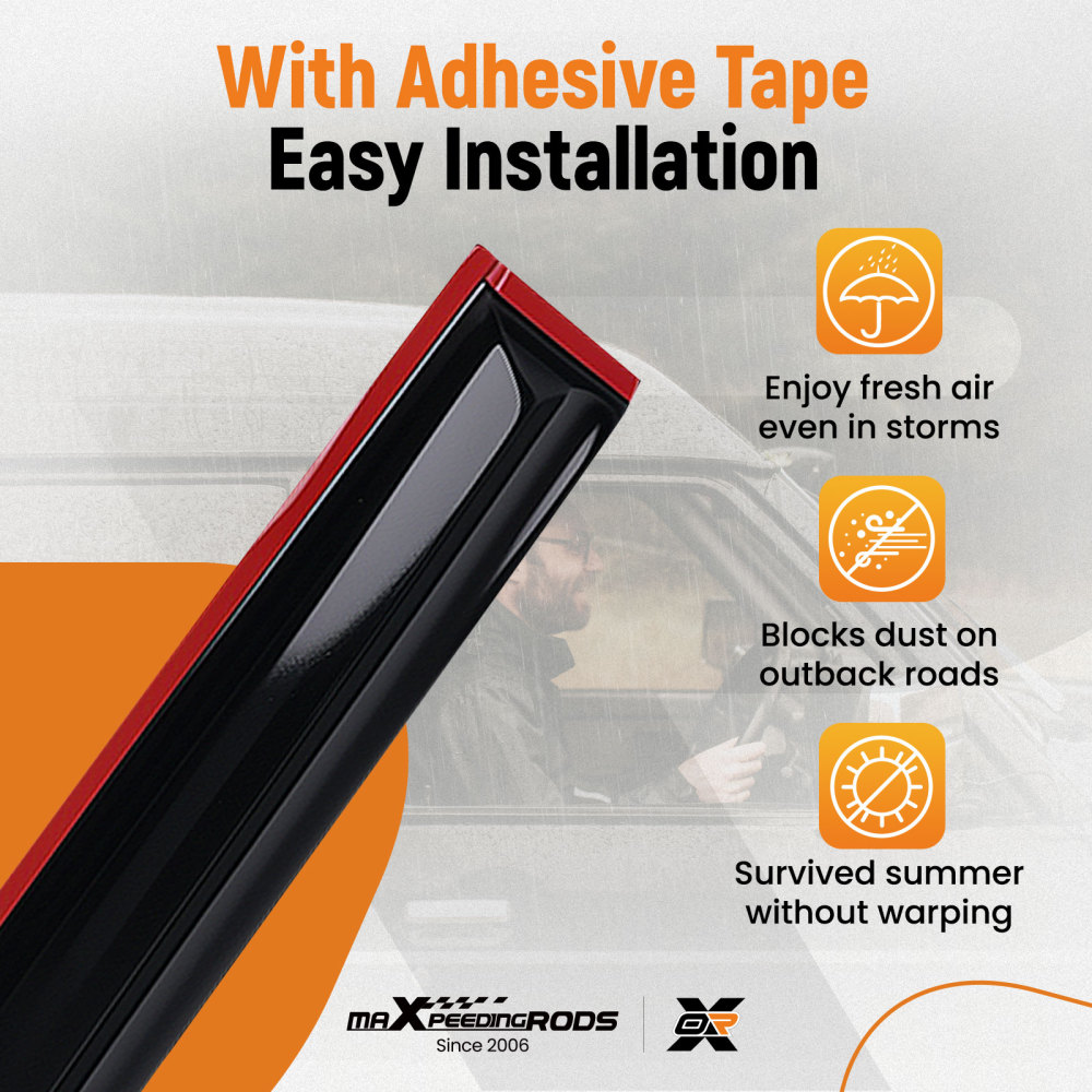 Door Wind Deflectors compatible for Skoda Fabia MK2 07-14 Outside Mount Black Tinted