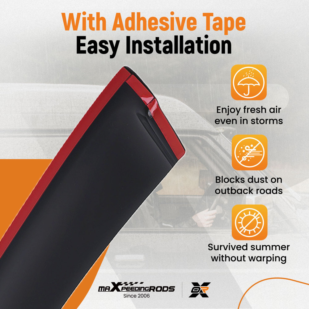 Acrylic Window Deflectors compatible for SKODA Octavia 2004-2013 Outside Mount Black Tinted