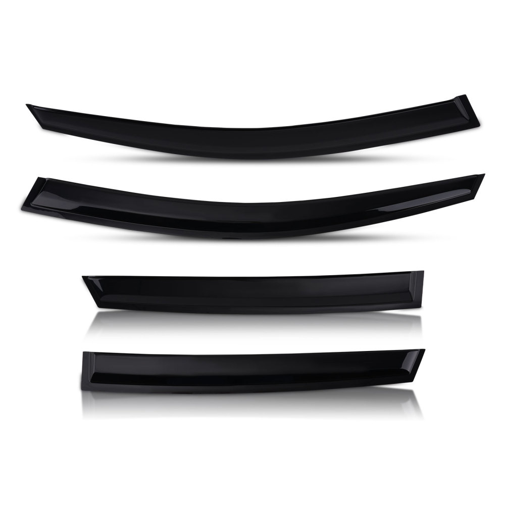 Door Rain Deflectors compatible for VW POLO MK5 09-17 Outside Mount Black Tinted Guards 4PC
