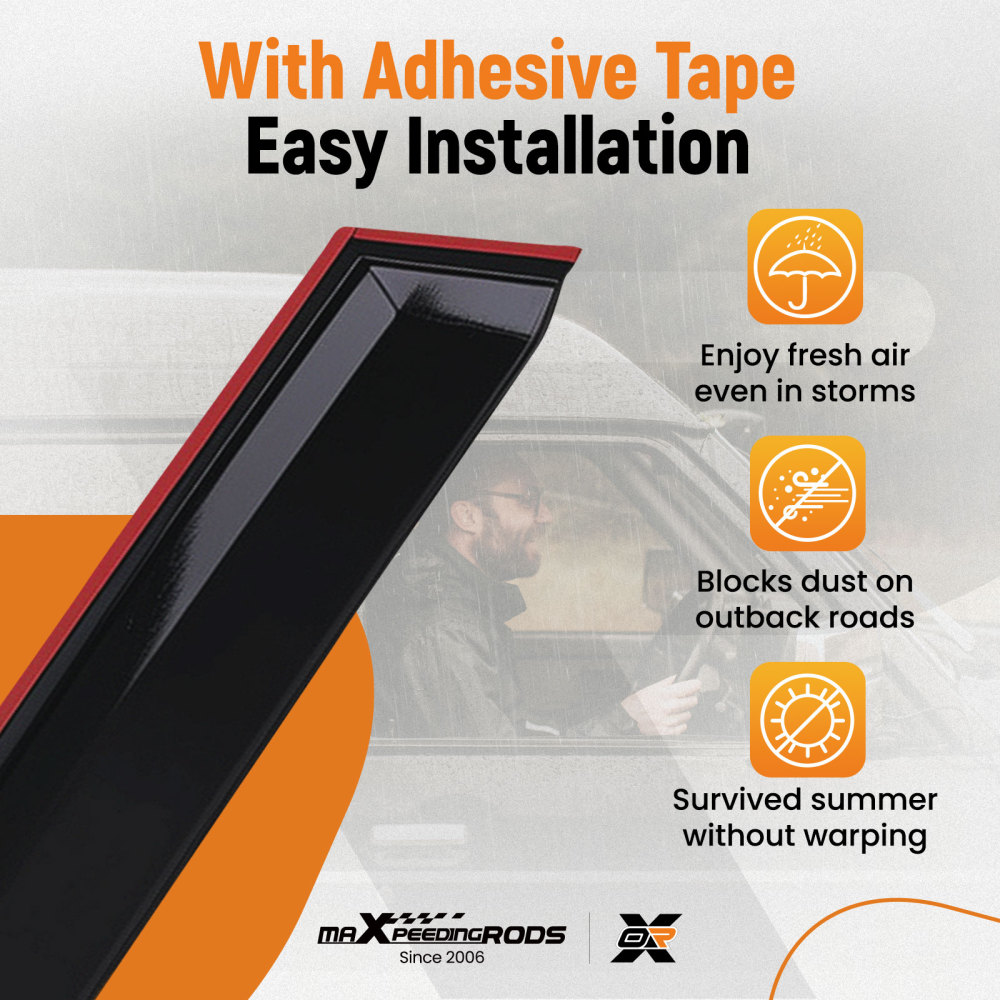 Door Wind Deflectors compatible for BMW X3 F25 2011-2017 Outside Mount Weather Guards Set