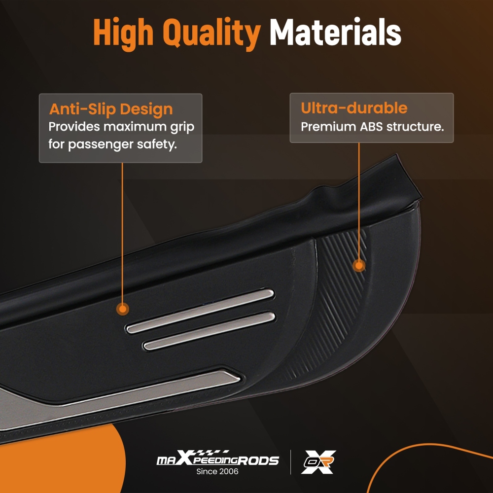 Side Bars Running Board Side Steps compatible for AUDI Q7 2015-2023 4M 4MB Black Set