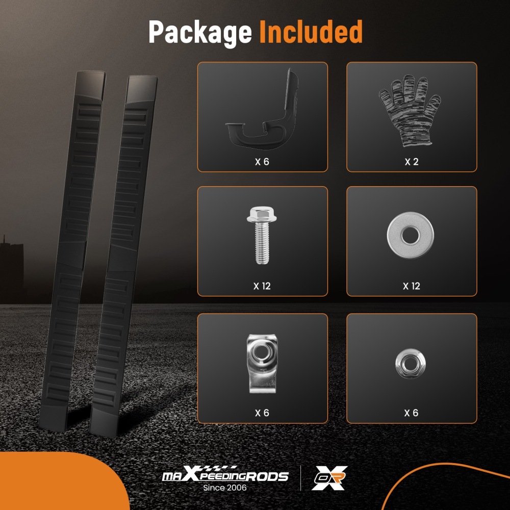 6 Aluminum Side Step Boards compatible for Chevy Silverado/GMC Sierra 2007-2019 77